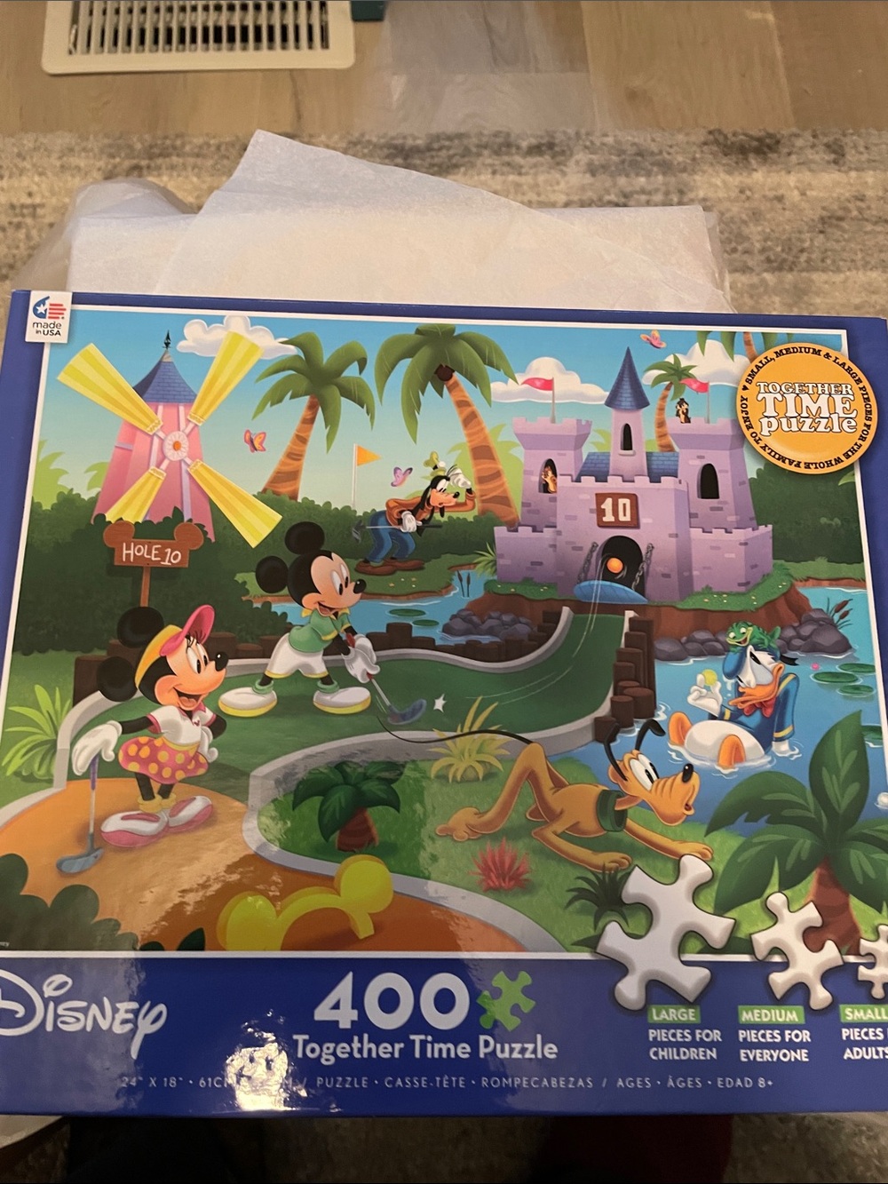 Disney “Together Time Puzzle" COMPLETE 400 Pc Puzzle Minnie & Mickey Putt Golf